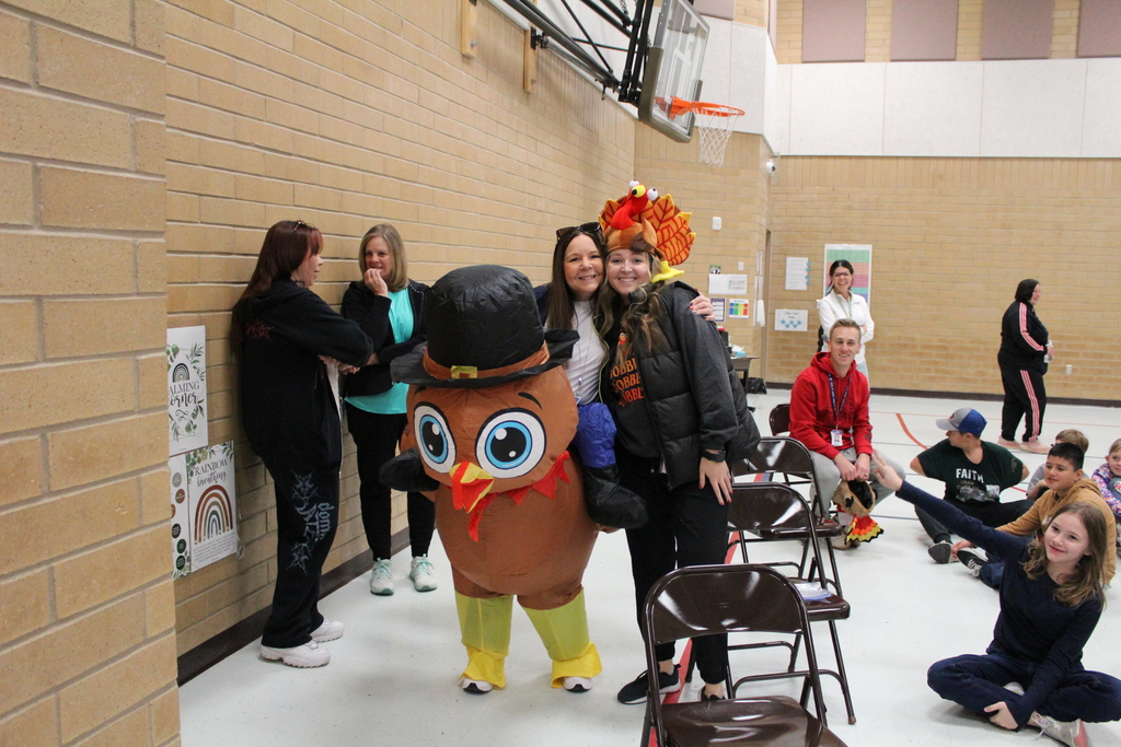 Mrs. Hodson and daughter Mrs. Christiansen showing off their Turkey spirit