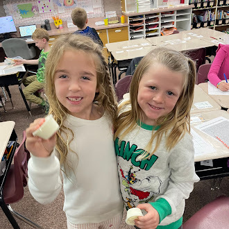 Students making butter