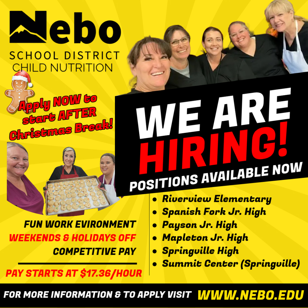 Child Nutrition Job Openings Flyer