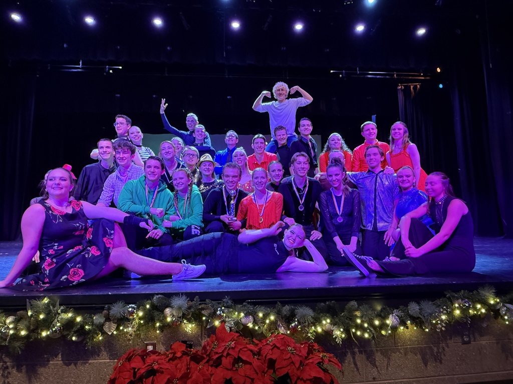 Dancing with the Hawks contestants on the stage