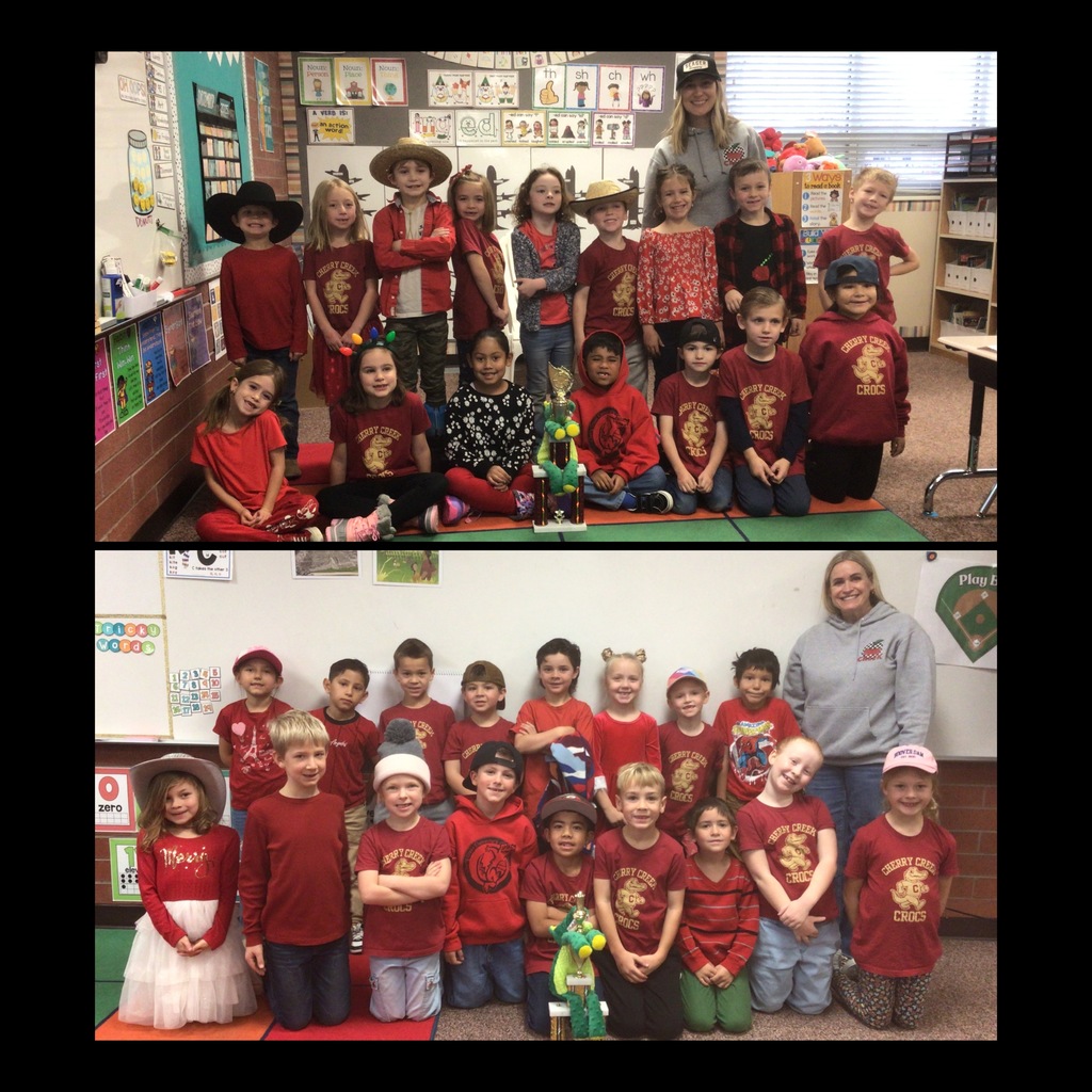 Mrs. Jensen’s and Mrs. Golding’s First Grade Classes Take the Spirit Day Trophy