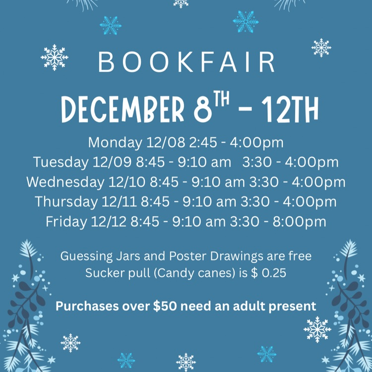 Book fair December 8 to the 12th