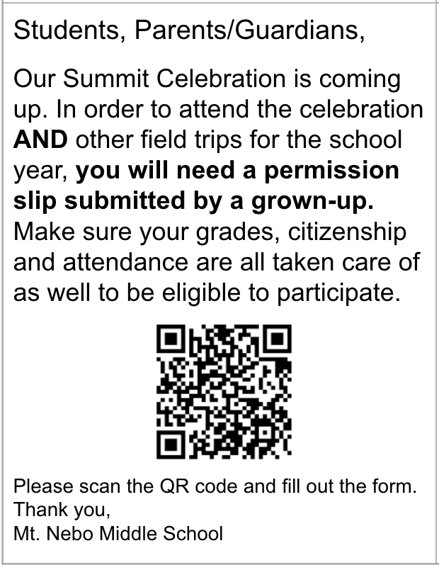 QR Code Permission Slip