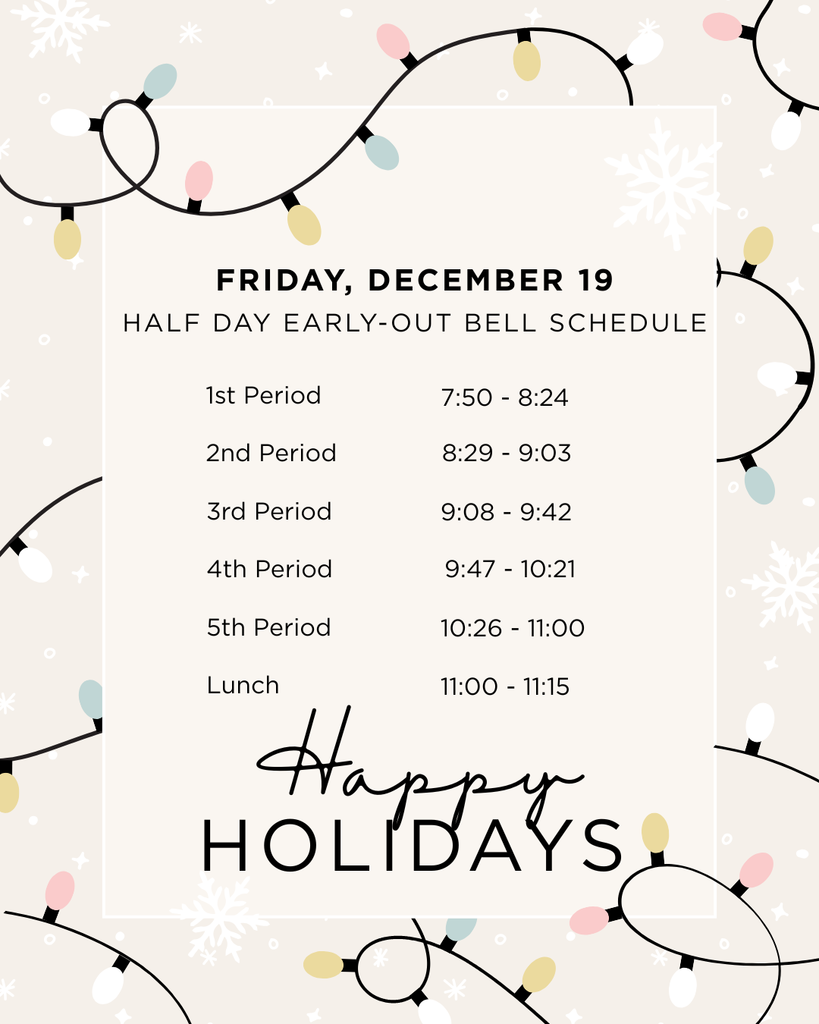 Shortened Schedule - December 19