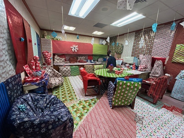 The elves visit Mrs. McEntire