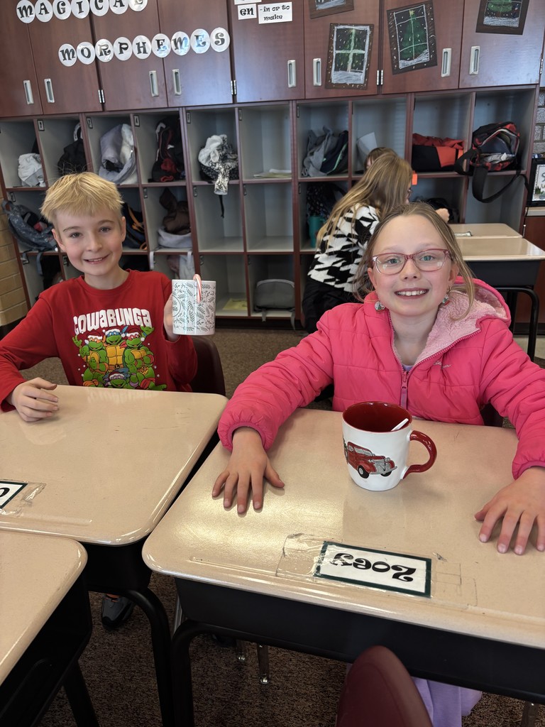 Ugly Christmas mug party in Mrs. Berglund's room.