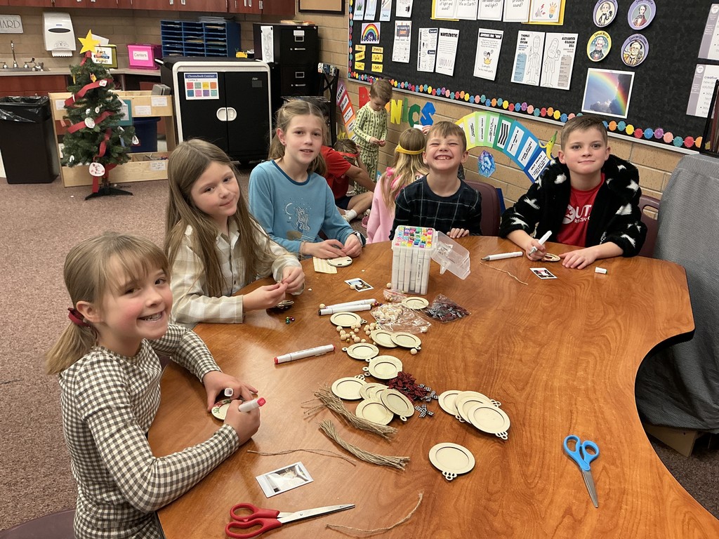 Students participating in Christmas activity.