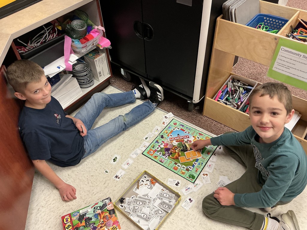 Students participating in Christmas activity.