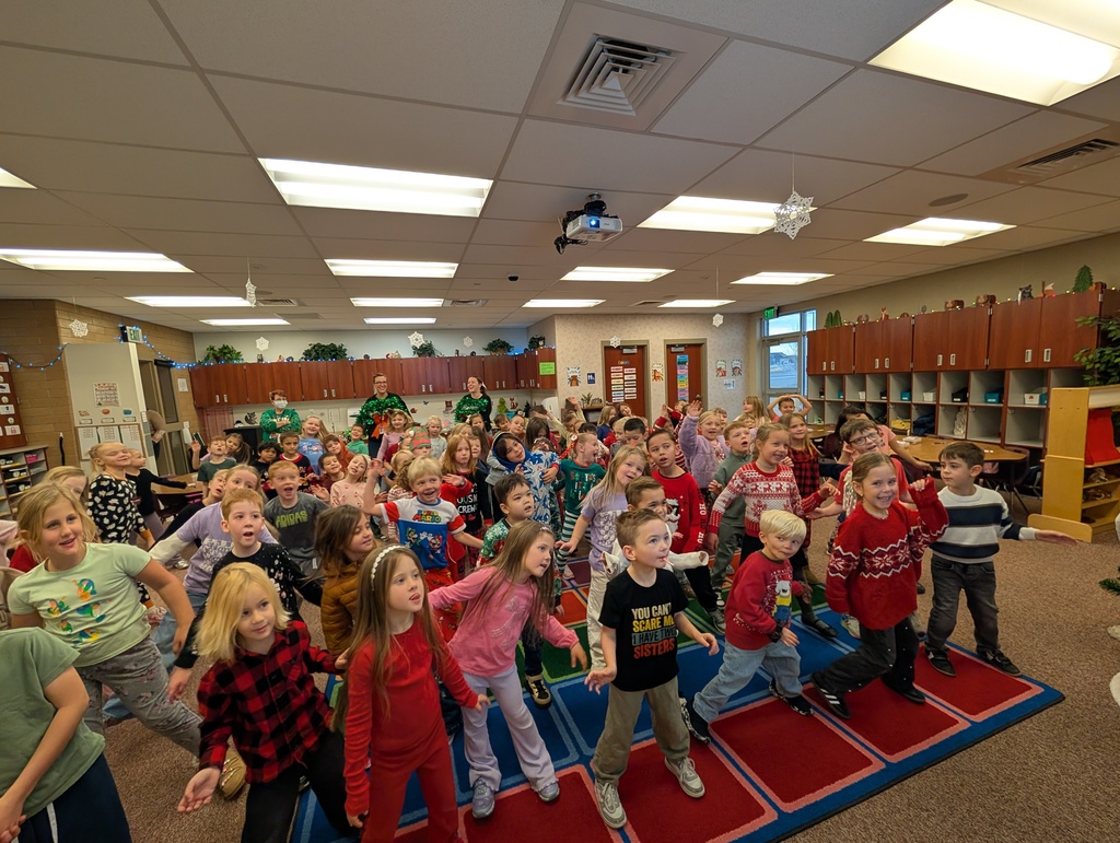 Students participating in Christmas activity.