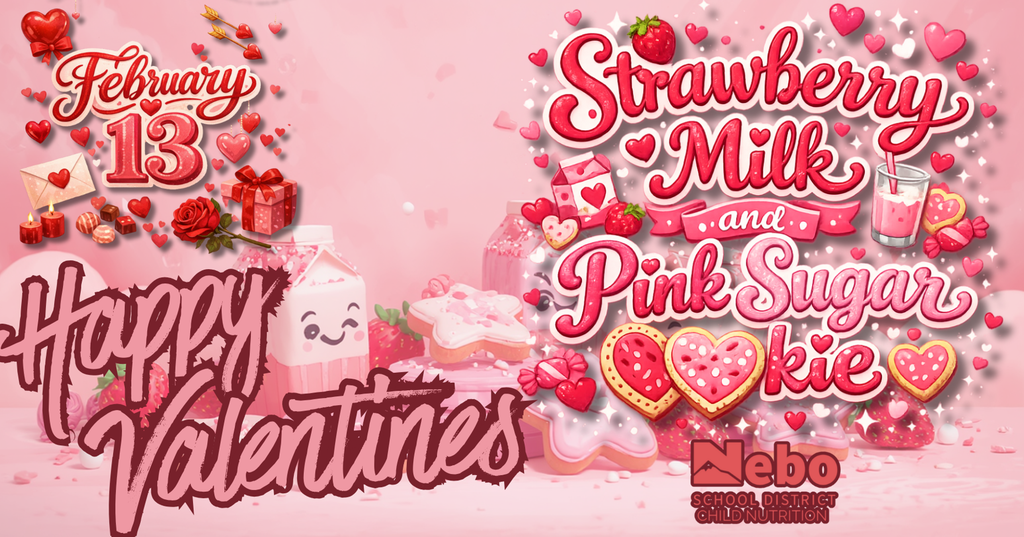 Strawberry Milk and Pink Sugar Cookie for lunch - February 13