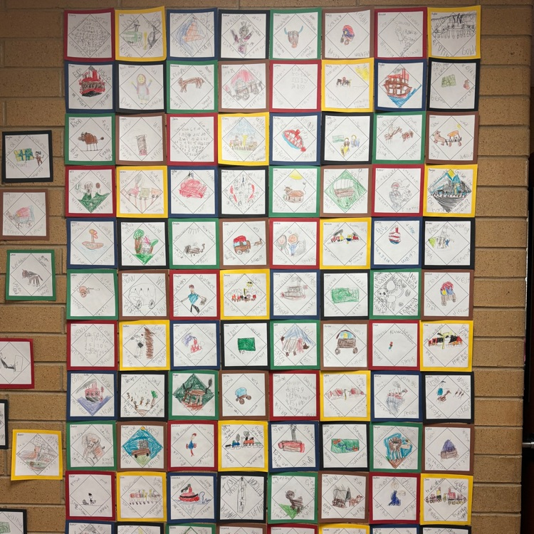 students drew squares depicting the Western expansion 