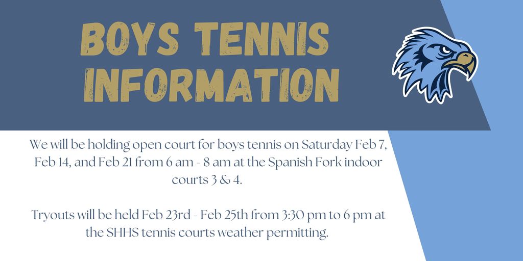 Boys tennis Tryout information