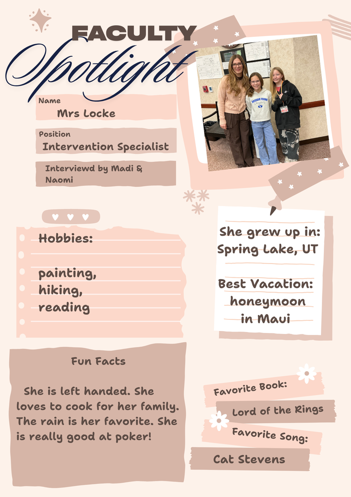 Faculty spotlight on  Mrs Locke