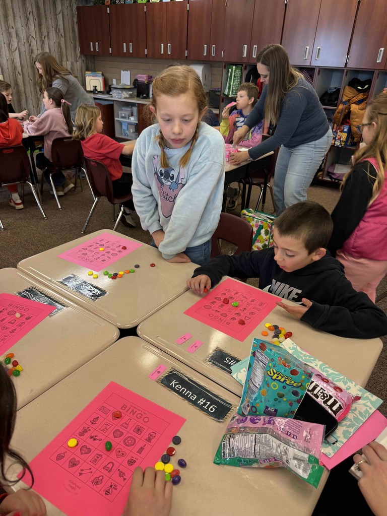 Students playing bingo.