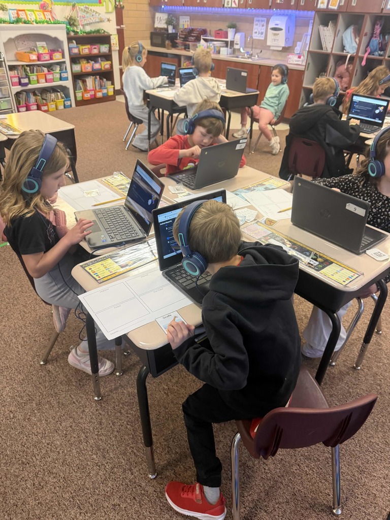 Students working on their chromebooks.