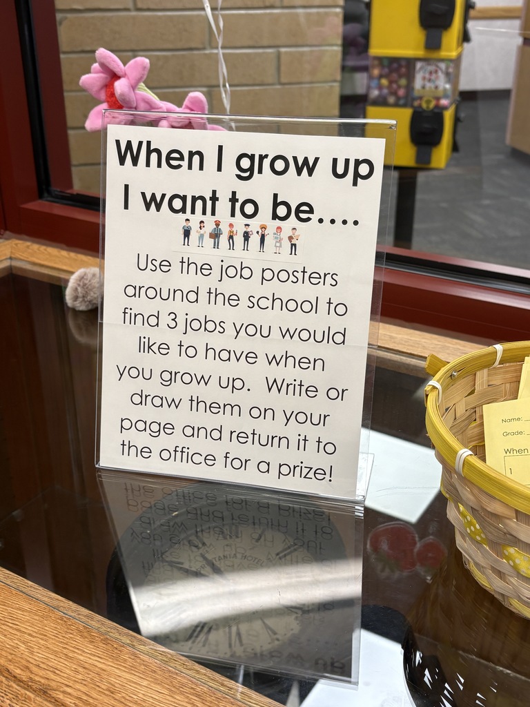 Kids can earn a prize if they fill out a what do I want to be when I grow up paper
