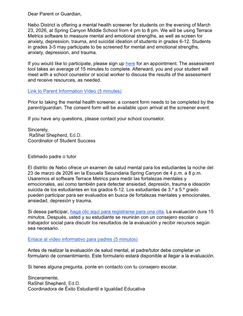 Mental Health Screener