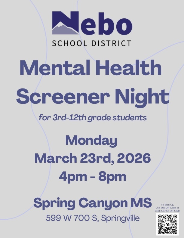 Nebo Mental Health Screener March 23rd 4-6 pm