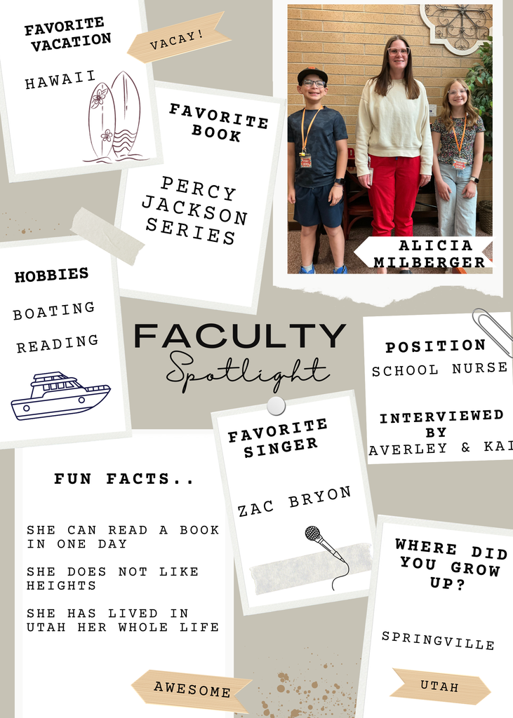 faculty spotlight on our nurse, Ms Milberger