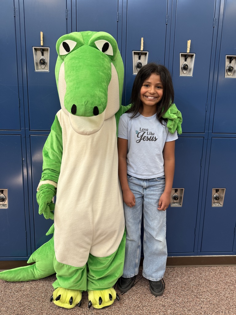 Croc Cash for a photo with Crocky