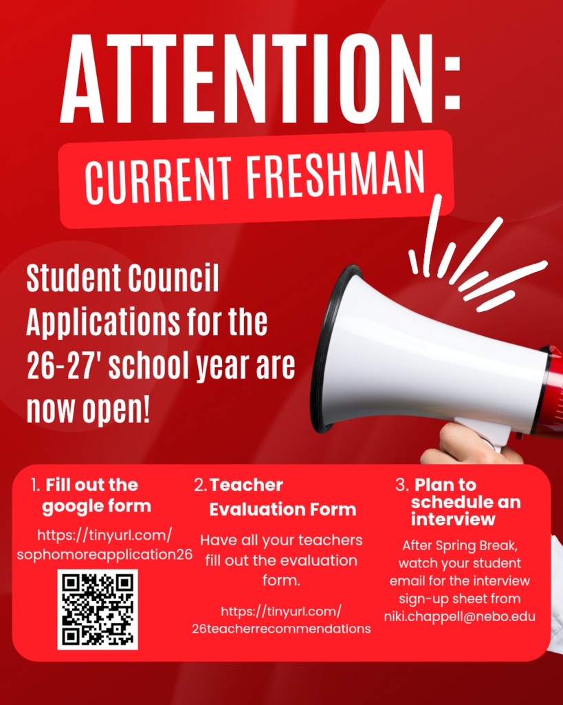Student Council Applications are now open.