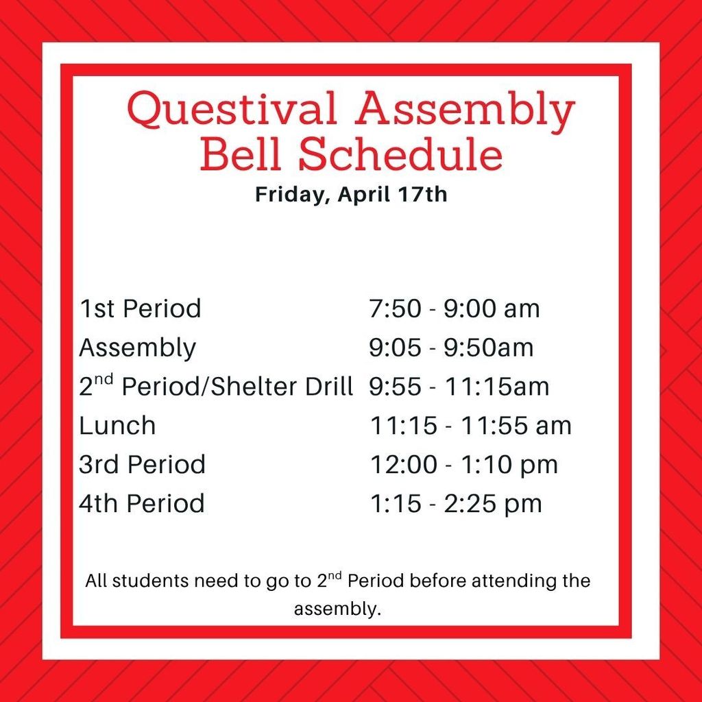 Questival assembly schedule