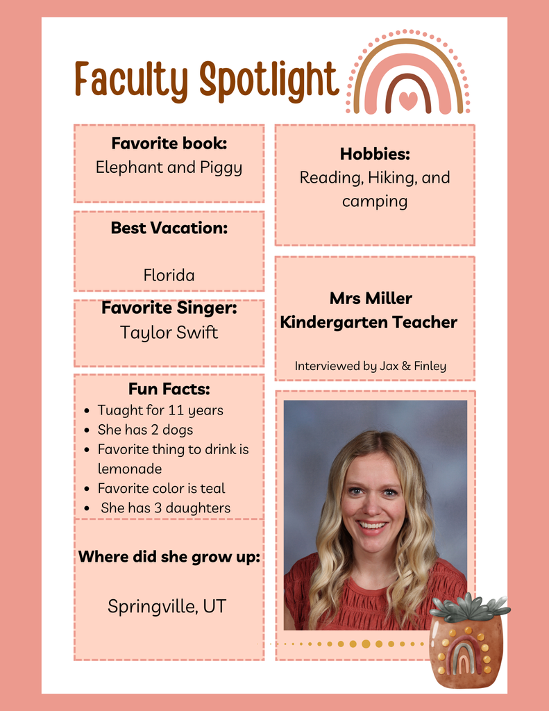 faculty spotlight on mrs miller our kindergarten teacher