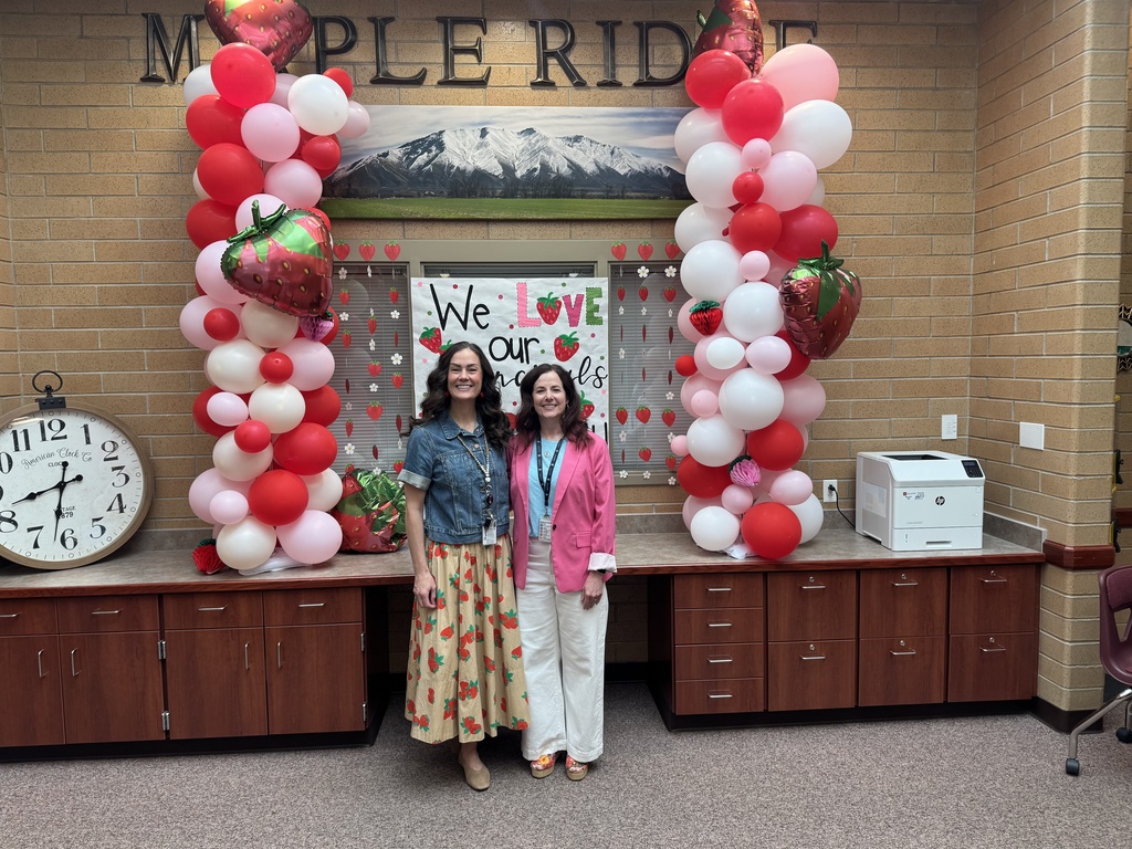 Mrs. Steiner and Mrs. Matis in the office at Maple Ridge.