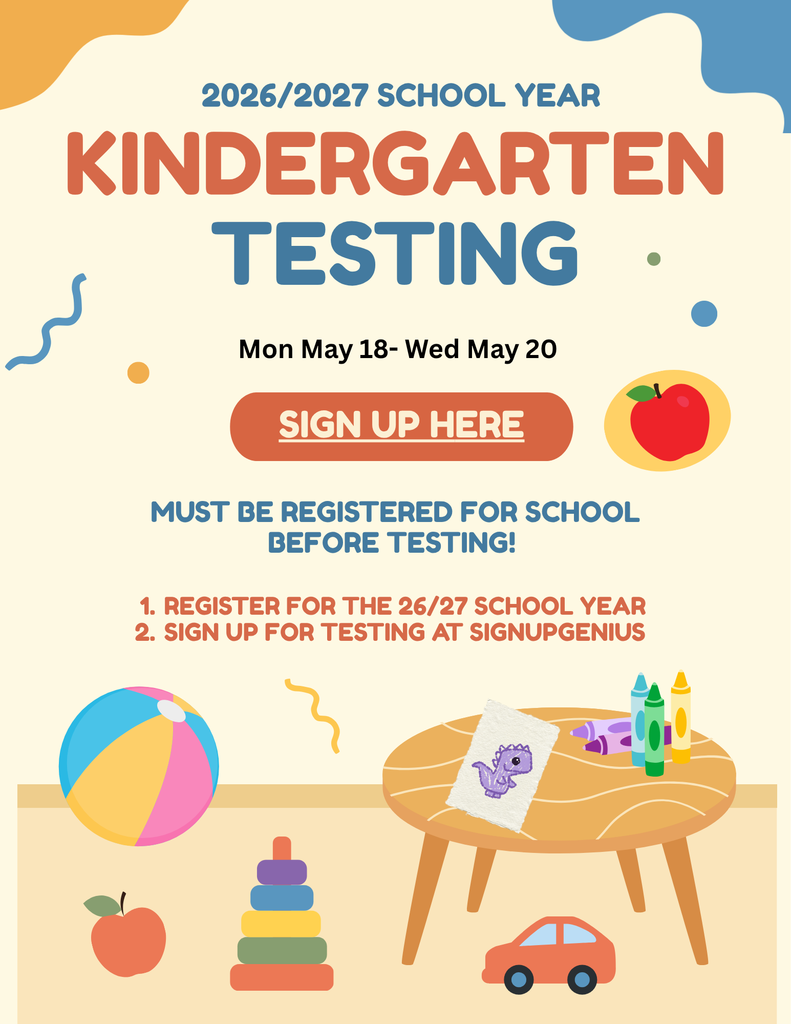 Kindergarten testing for 26/27 school year