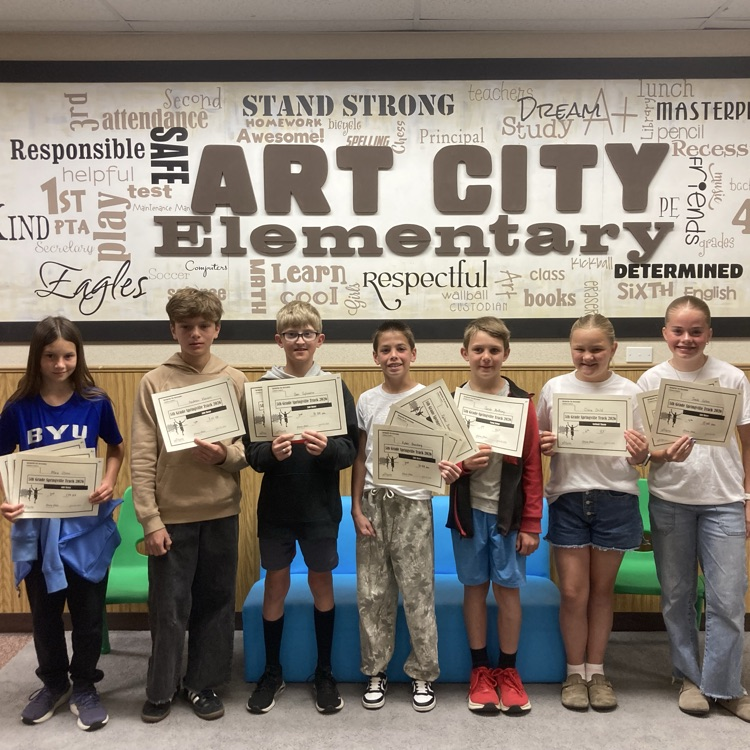 5th grade students who received awards for track