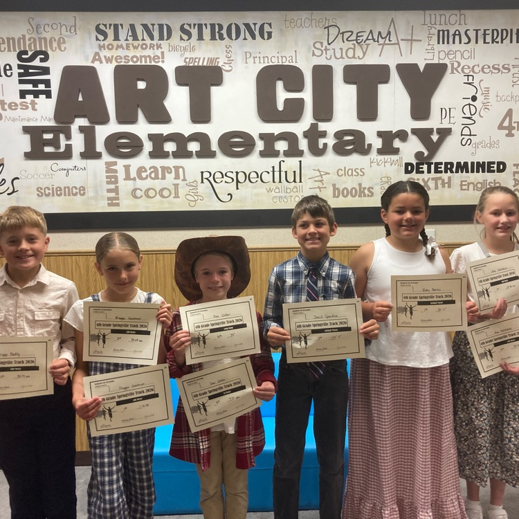 Fourth grade students who received certificates for track