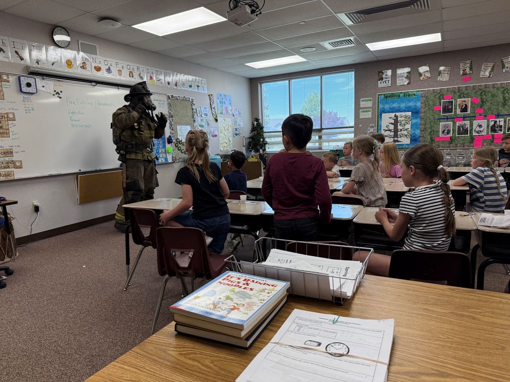 students got to see what a firefighter wears
