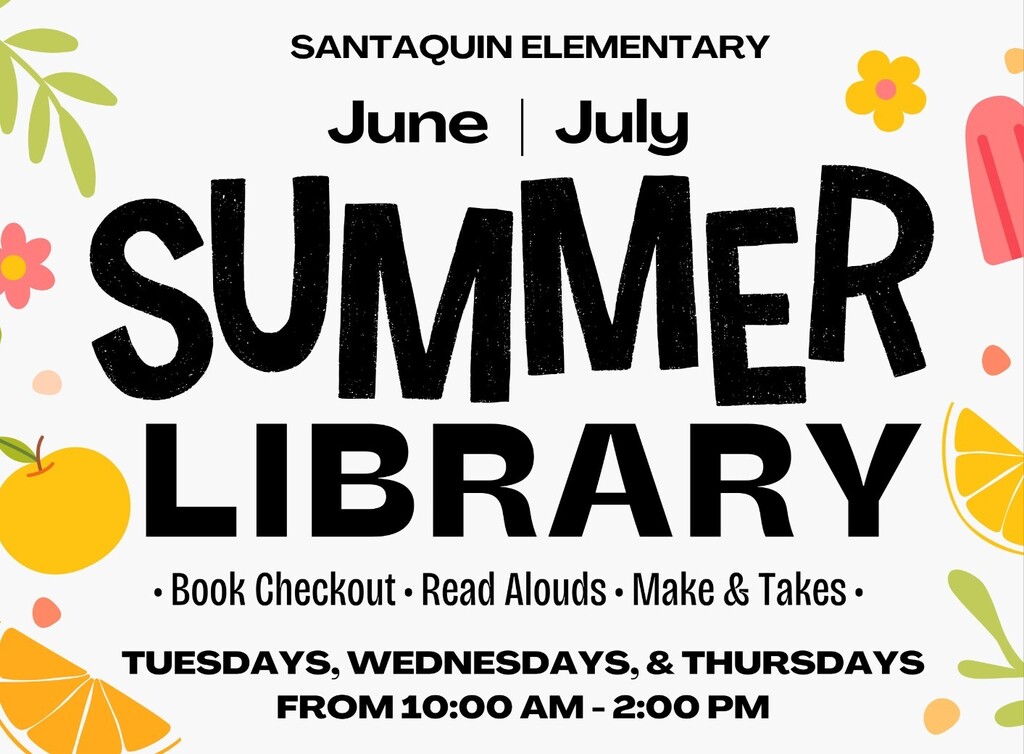 summer library hours, Tuesday wednesday Thursdays 10am-2pm