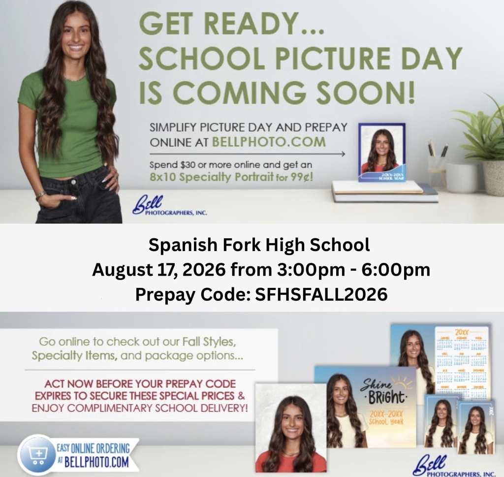Picture day flyer for Spanish Fork High School