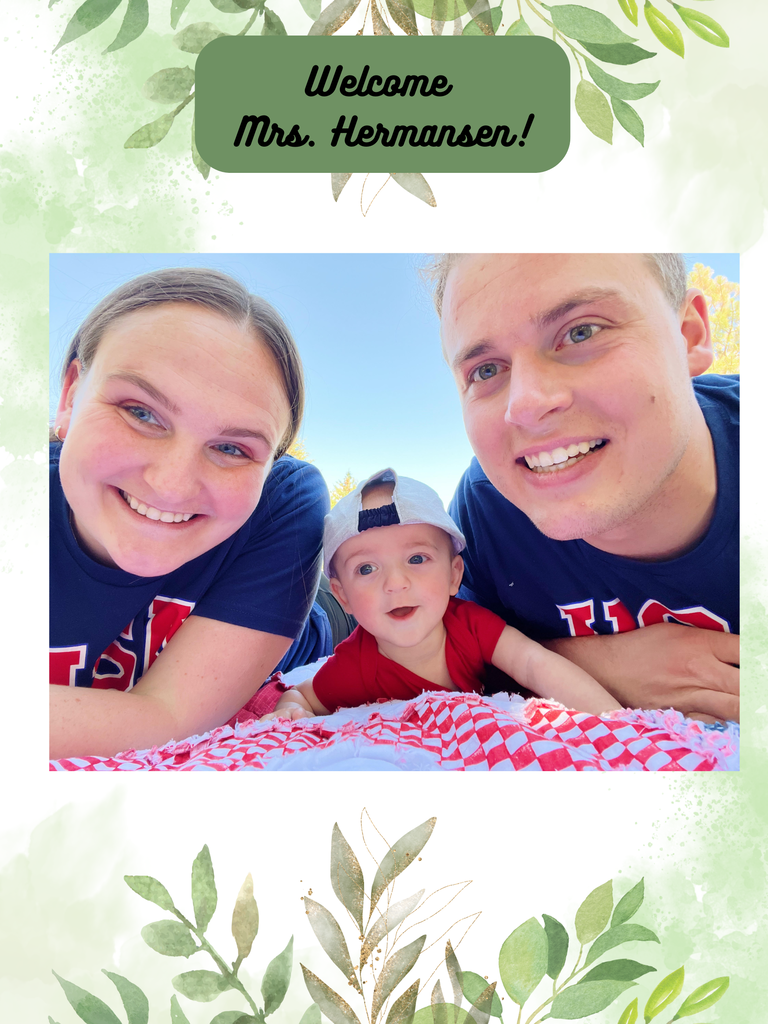 Mrs. Hermansen with her husband and baby boy