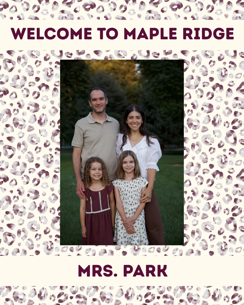 Mrs. Park, new fifth grade teacher.