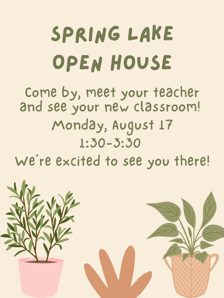 Spring Lake Open House on Monday from 1:30-3:30