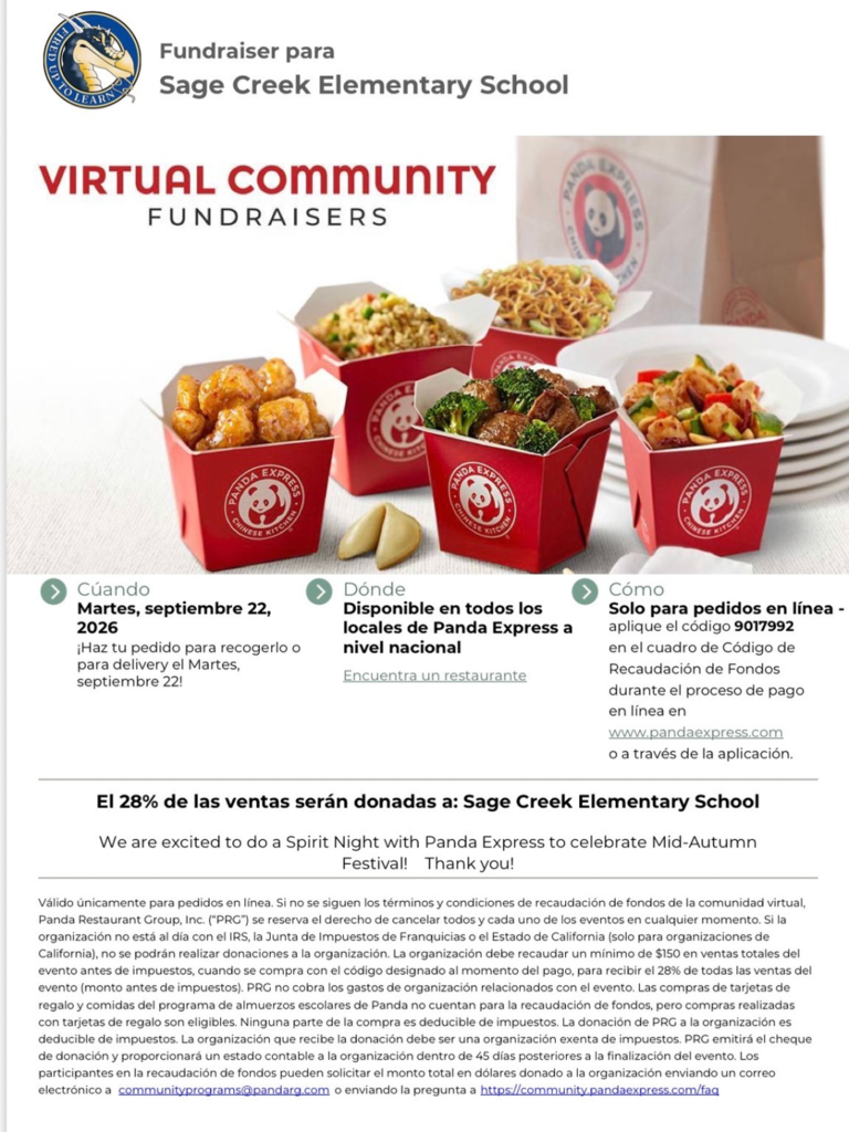 PTA Fundraiser Spanish