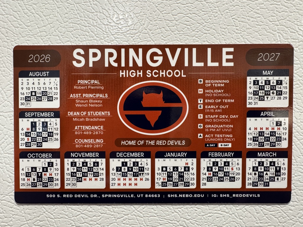 School calendar magnet