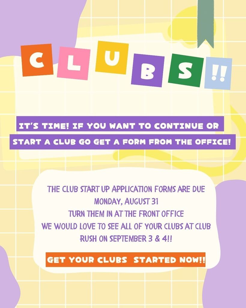 Club applications due