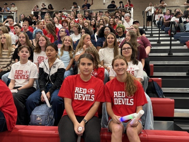 Students wearing spirit shirts