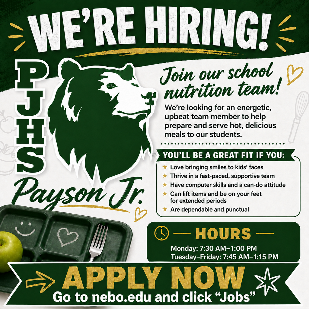 PJHS Child Nutrition Hiring Flyer