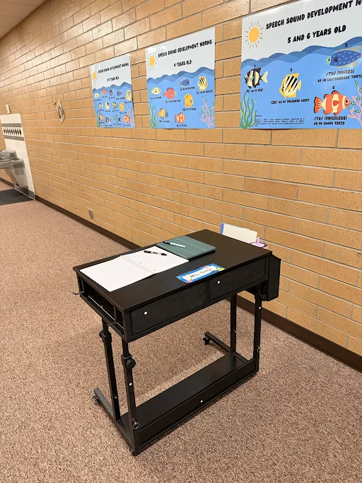 photo of standing/rolling desks