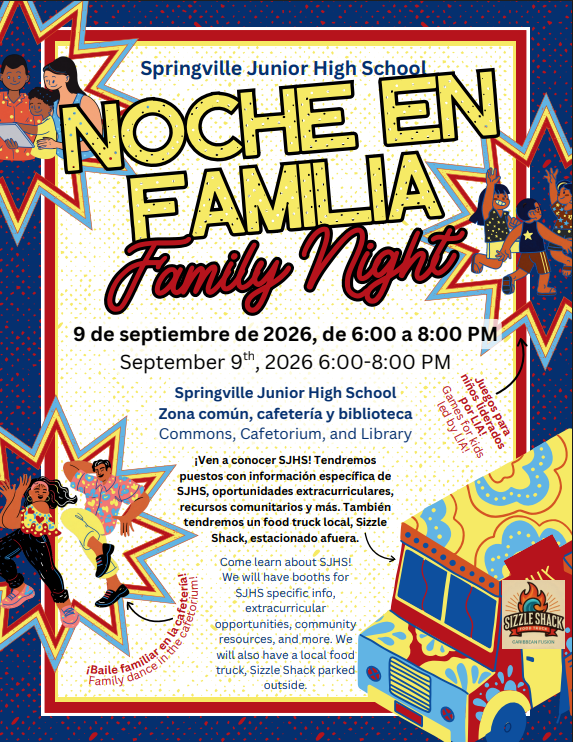 Noche en Familia Septiembre 9, 6:00-8pm