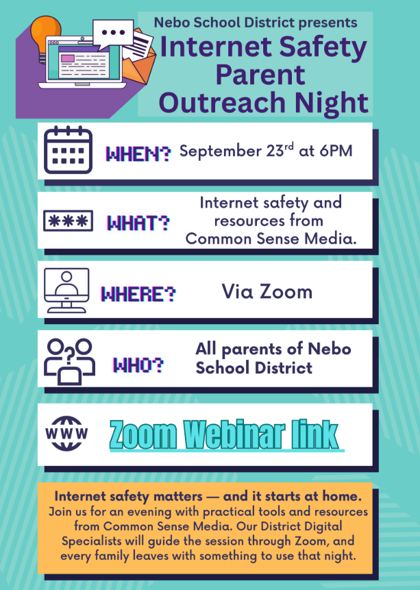Internet Safety Parent Outreach Night Flyer
