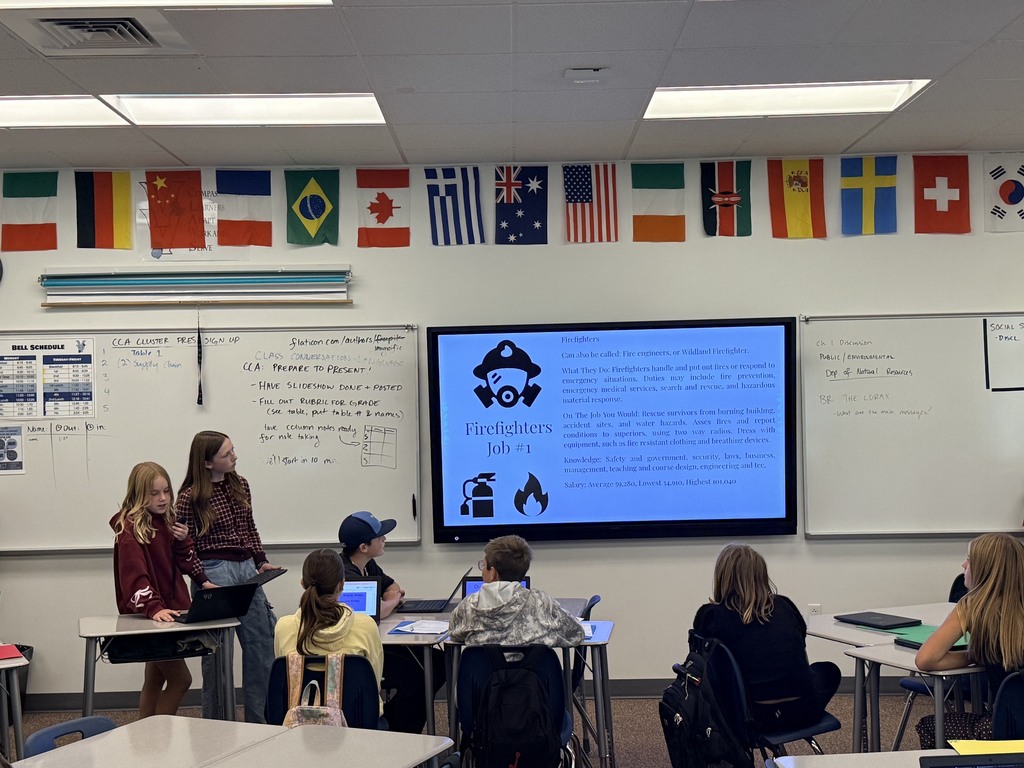 Students presenting on career options 