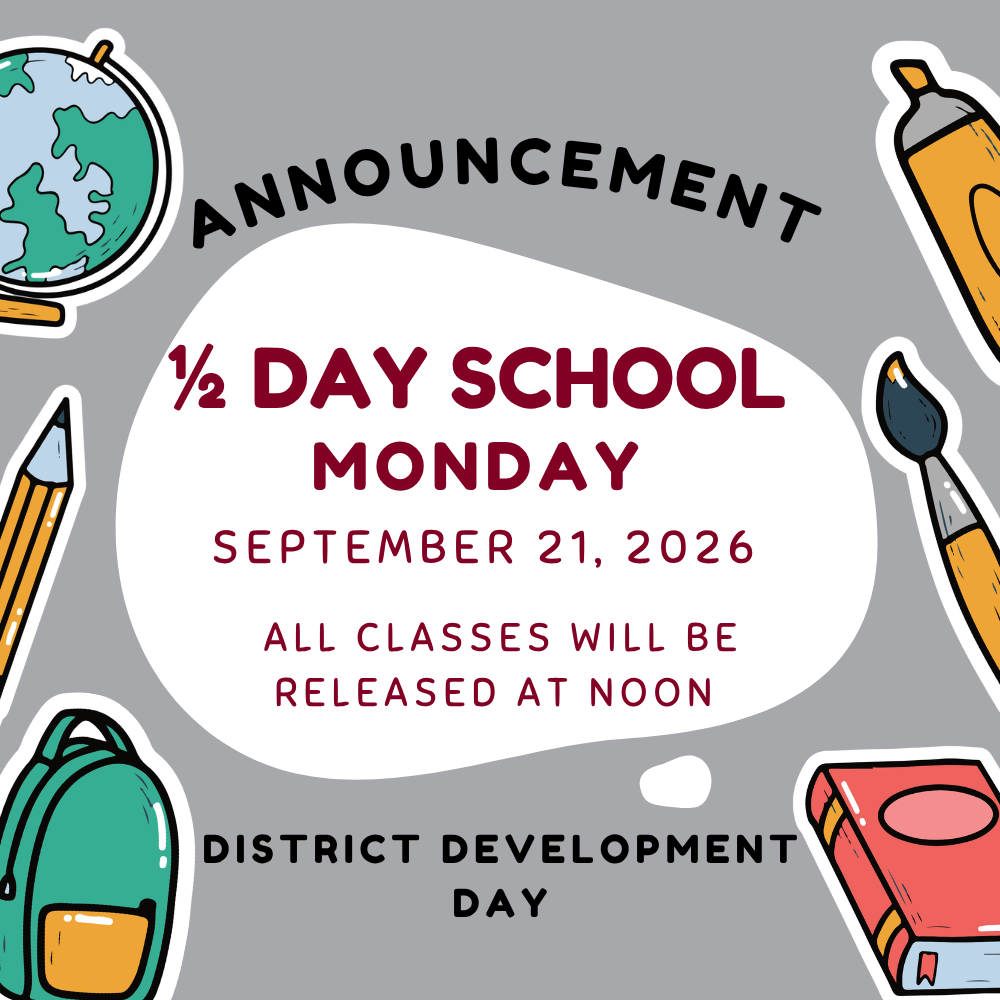 1/2 day Monday 9/21/2026