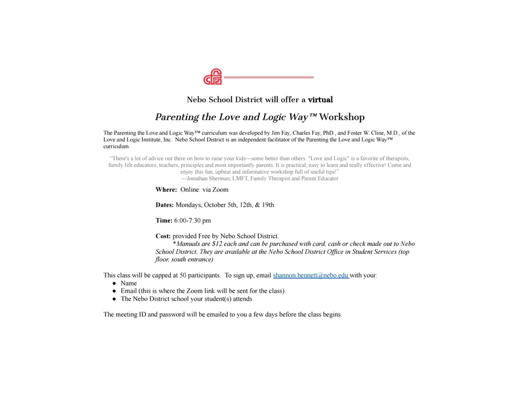 Parenting the Love and Logic Way Workshop