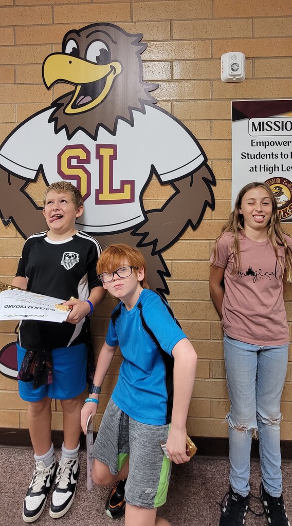 Fifth graders making silly faces
