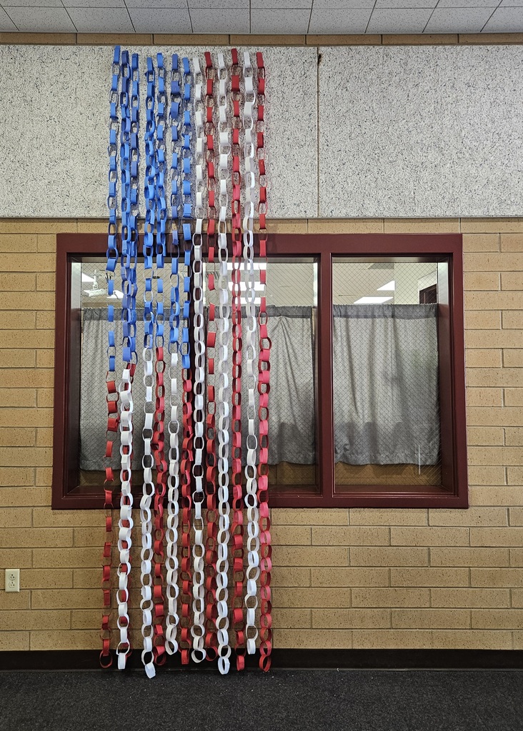 American flag made of paper chains